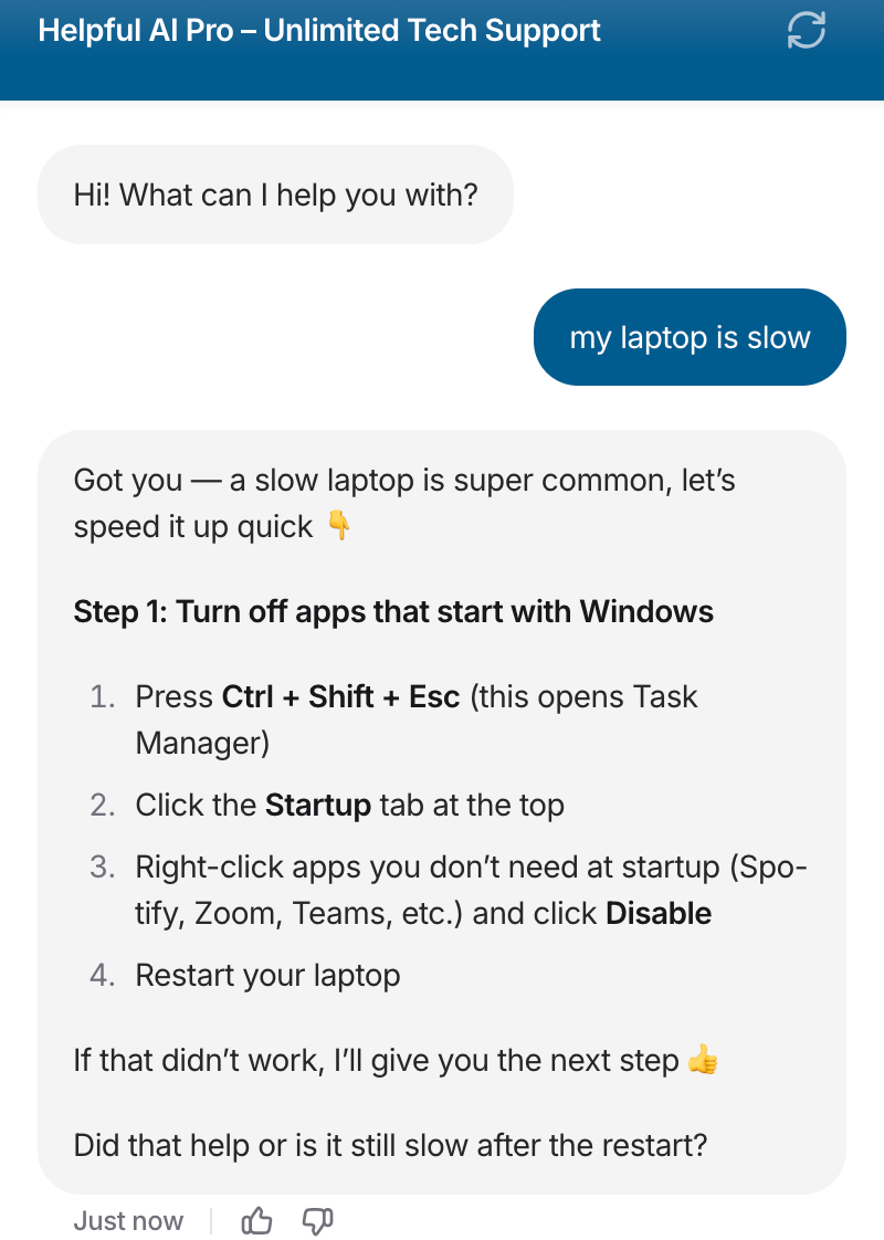 Helpful AI Pro – Unlimited Tech Support