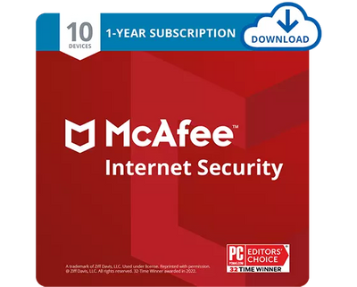 McAfee: Internet Protection (1 year, 10 devices) Latest Version