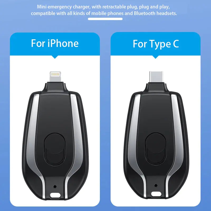 Portable Charger Keychain for iPhone and Android